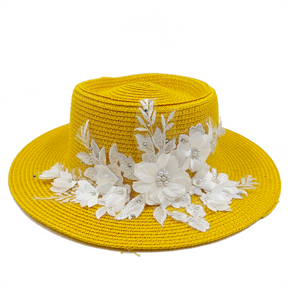 5cm brim summer straw hat for Women with sun shading and sun protection flat to image 20