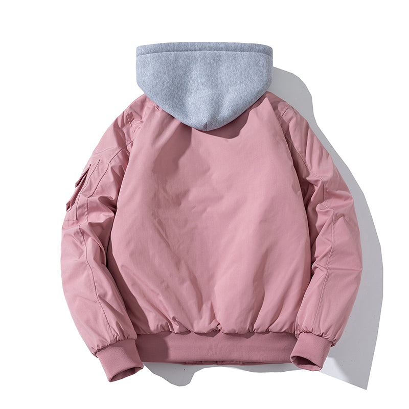 Men Bomber Jacket Autumn Winter Pilot Jacket Women Fashion Solid Baseball Coat  image 21