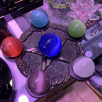 Astrology Star Candlestick Table Pentacle Altar Plate Resin Divination Cup Cand image 1