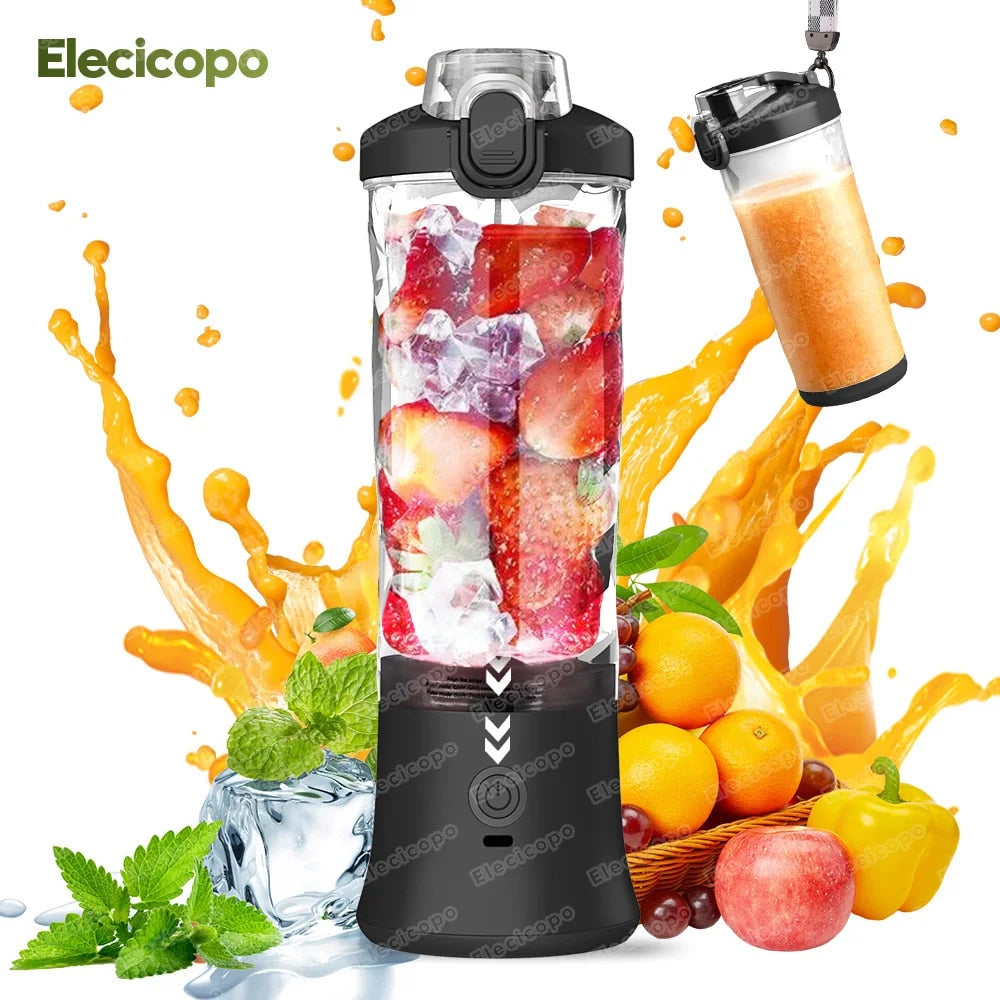 Portable Electric Juicer Fruit Mixers 600ML Blender with 4000mAh USB Rechargeab image 1