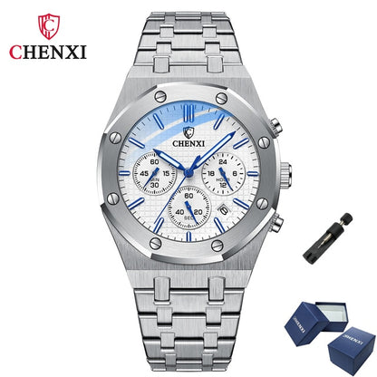 CHENXI 948 Chronograph Date Business Top Luxury Brand Quartz Watch Men Stainles image 12