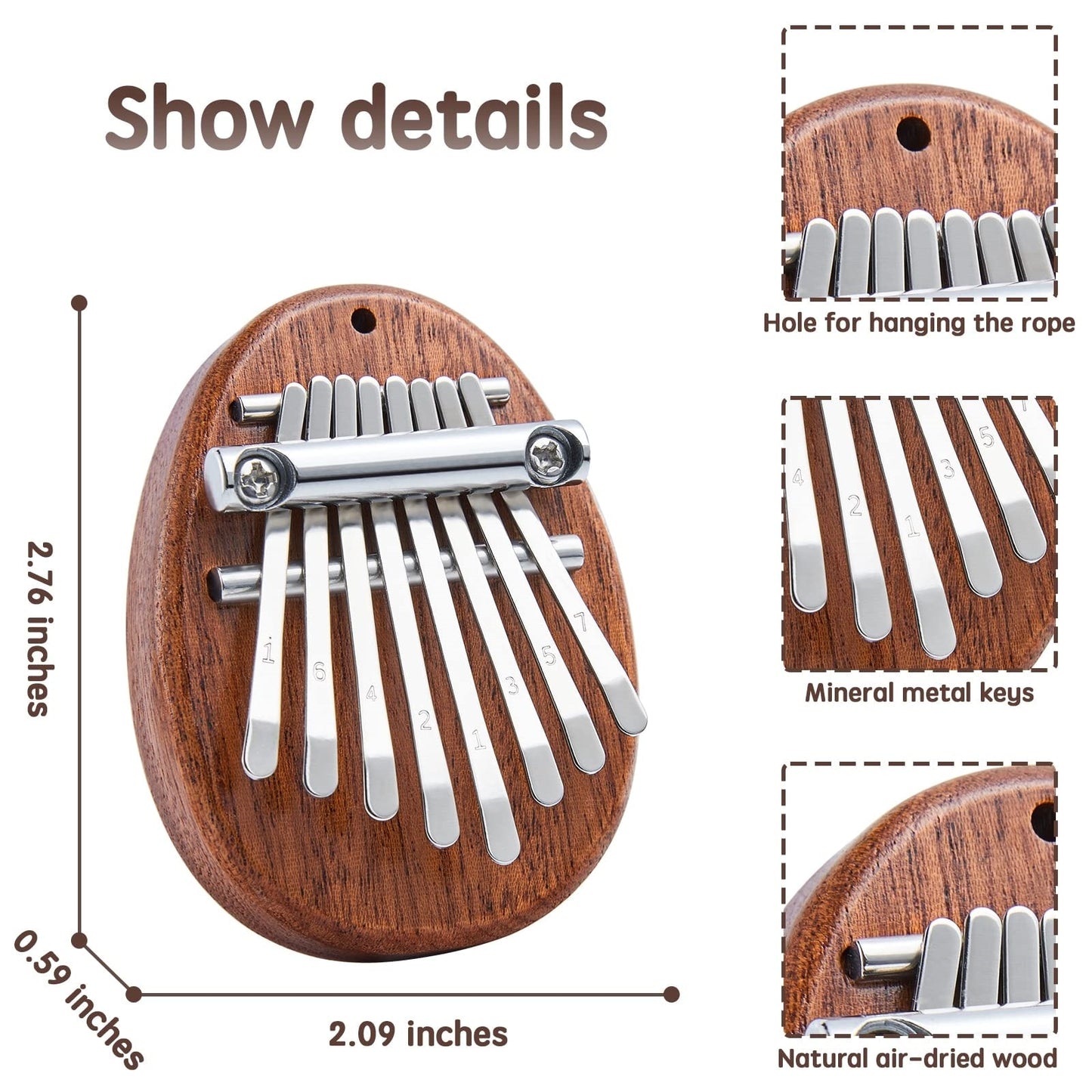 Mini Kalimba 8 Key Thumb Piano 1 Pack Water Drop Style Cute Instrument Portable image 3