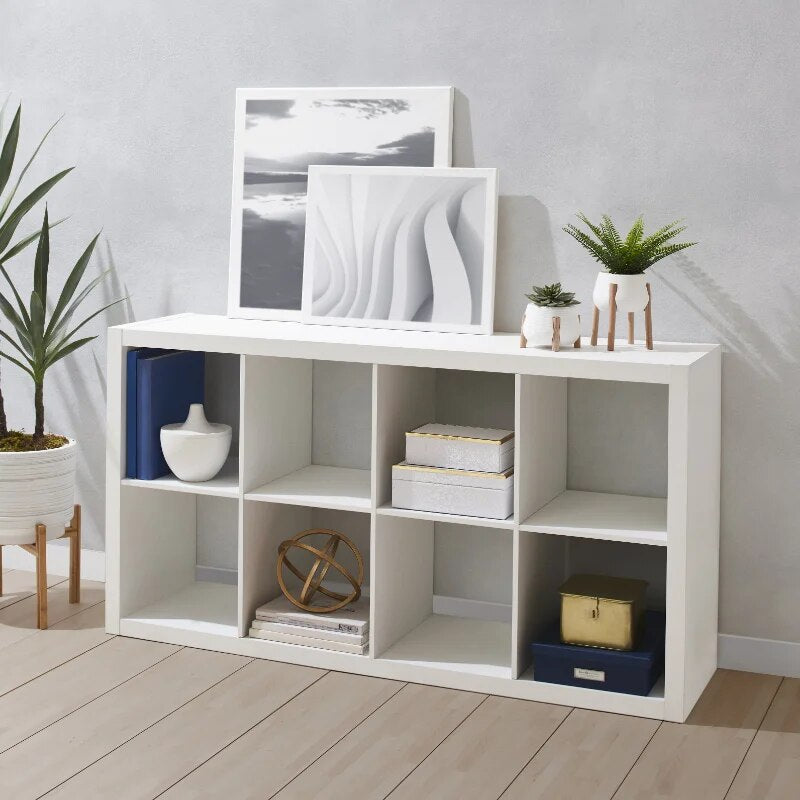8-Cube Storage Organizer, White Texture image 8