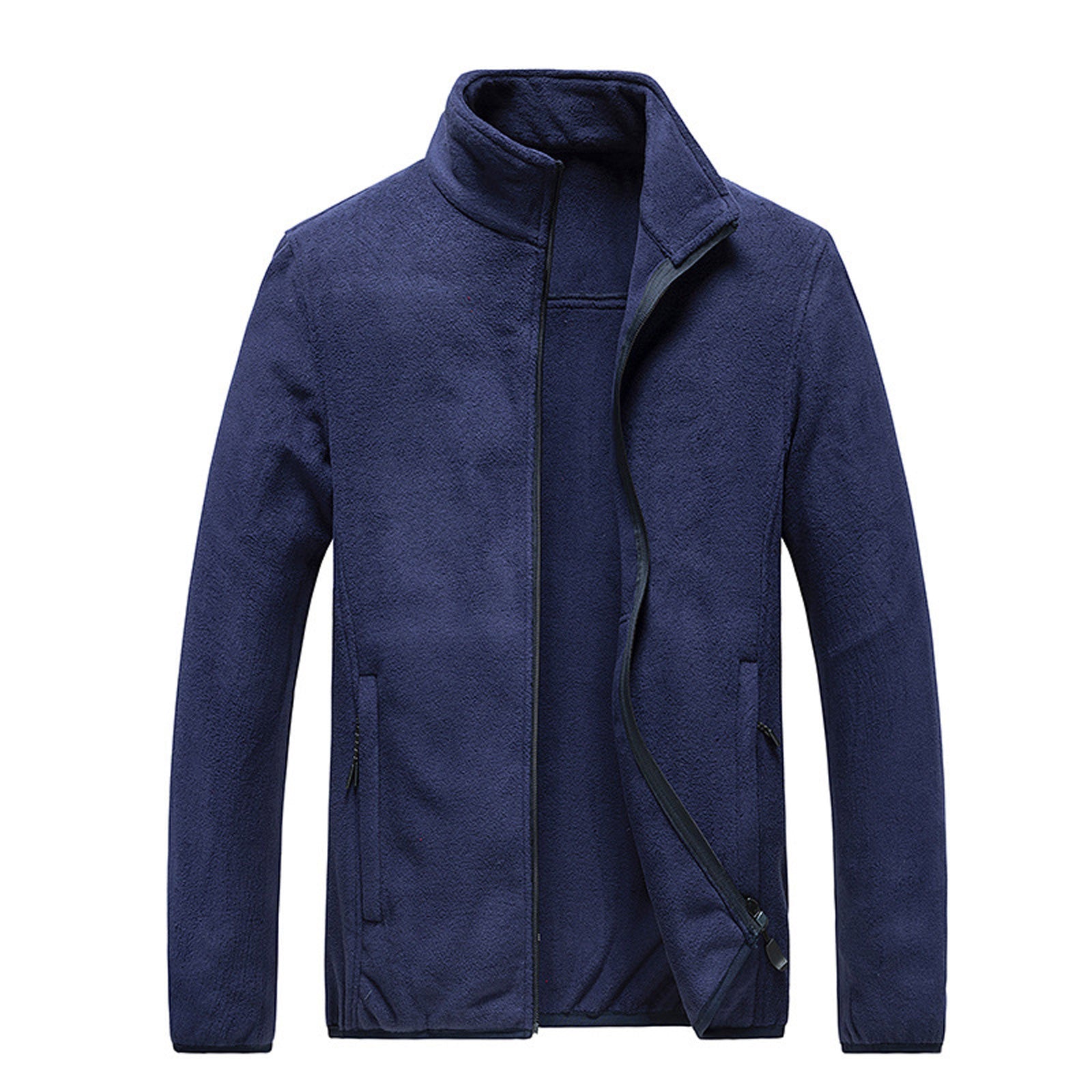 Men's Lightweight Warm Zip Up Long Sleeve Soft Polar Fleece Jacket For Fall Win image 2