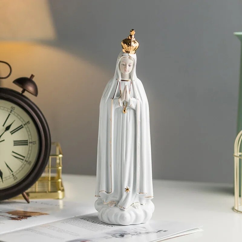 Rose Fatima Our Lady Icon of Mary Catholic Church Family Ceramic Statues Gifts image 2