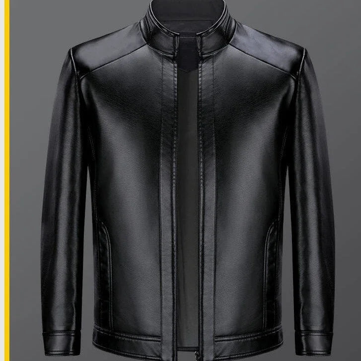Leather jacket men's jacket autumn  trendy brand motorcycle suit windproof hand image 3