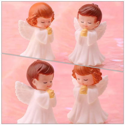 Stobok Home Decor Angel Boy Statue Figurines Miniature Praying Sculpture Decora image 4