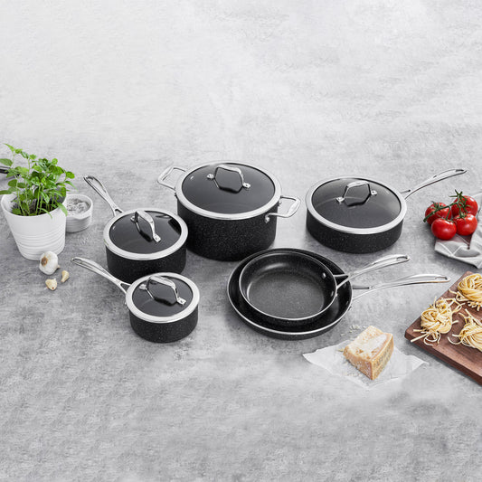 J.A. Henckels International Capri Granitium 10-Piece Non-Stick Cookware, Black image 0