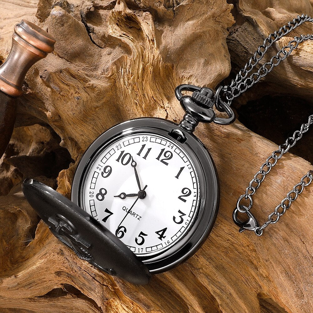 Vintage Pirate Anchor Quarzt Pocket Watch with Chain Necklace Vintage Quartz Pe image 2