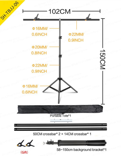 T Stand Background for Backdrop Wall Pography Adjustable Support System P image 5