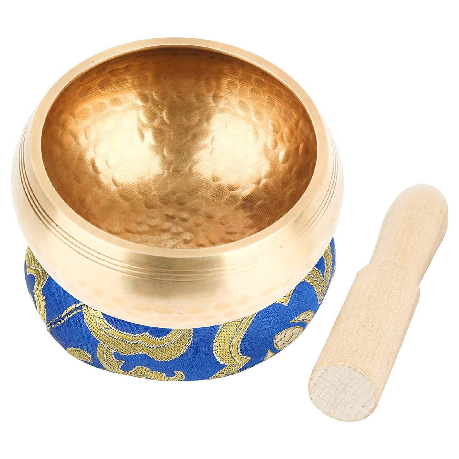 Nepal Handmade Tibetan Bowl with Cushion and Wood Stick Yoga Chanting Sound Hea image 1