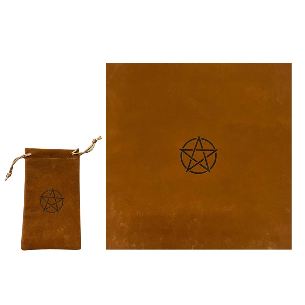 2pcs/set Pentagram Tarot Tablecloth with Bag Velvet Altar Tarot Cloth Pentacles image 2