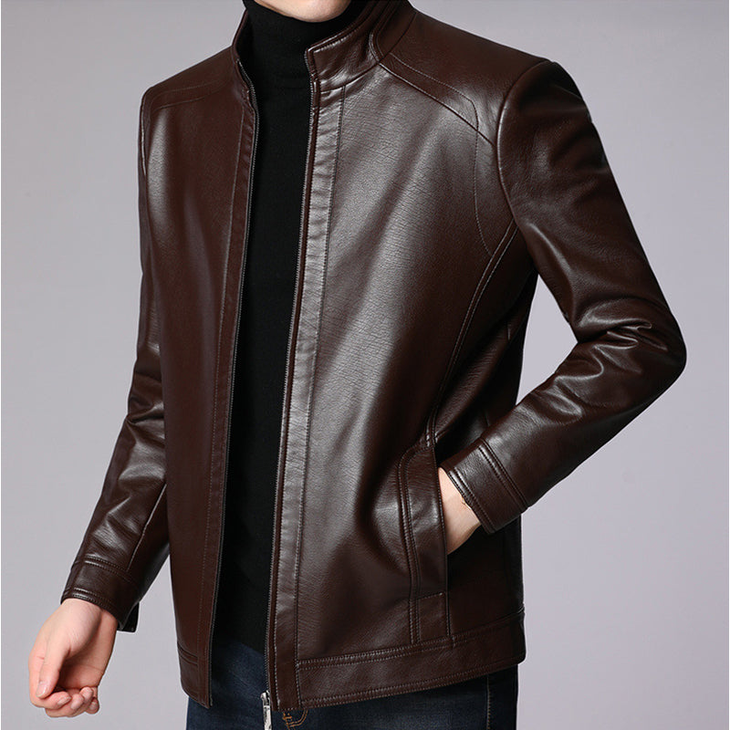 Men Leather Suit Jacket Men Slim Fit blazer Coat Men Fashion Leather jacket Str image 9