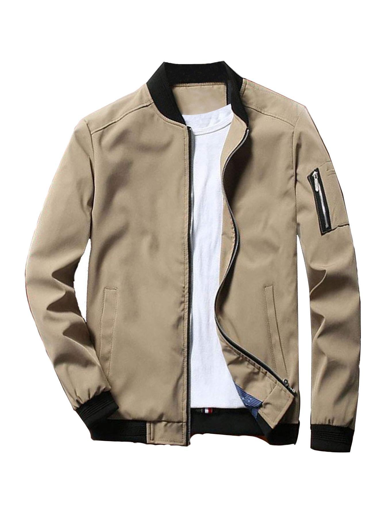 Men's Fashion Jacket, Baseball Style Outerwear, Casual and Versatile, Suitable  image 4