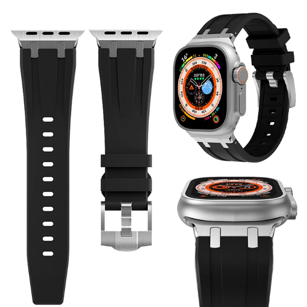 Rubber Soft Strap For Apple Watch Ultra 49mm 45mm 44mm Sports Modification Kit  image 10
