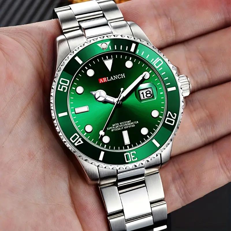 Classic Mens Watch Quartz Green Ghost Diver Series Stainless Steel Waterproof C image 8