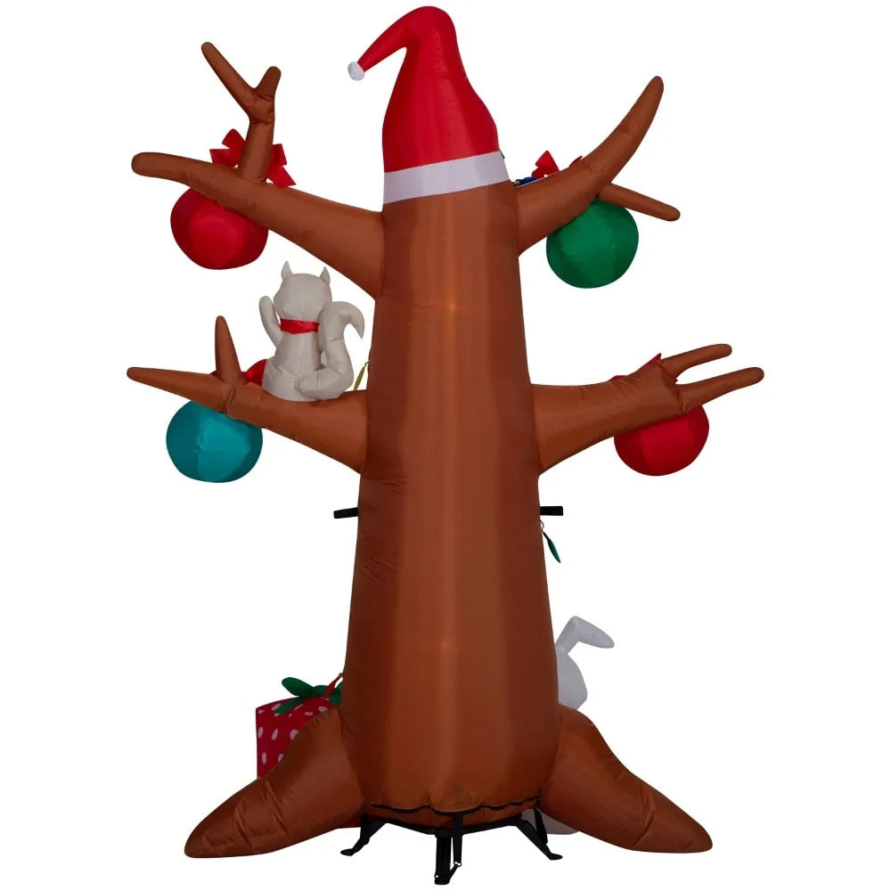 Airblown Inflatables Christmas 6 ft Winter Tree With Woodland Creatures Scene image 1