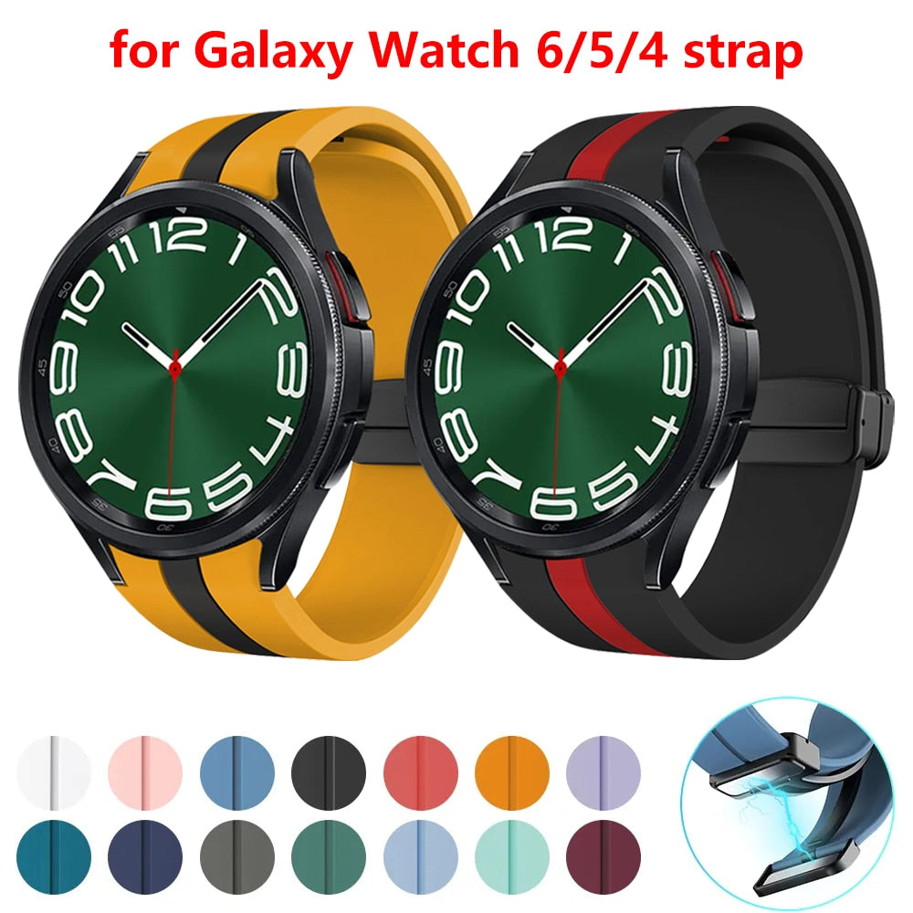 Silicone Strap for Samsung Galaxy Watch 6 Classic 43mm 47mm Watch 6 40mm 44mm M image 1
