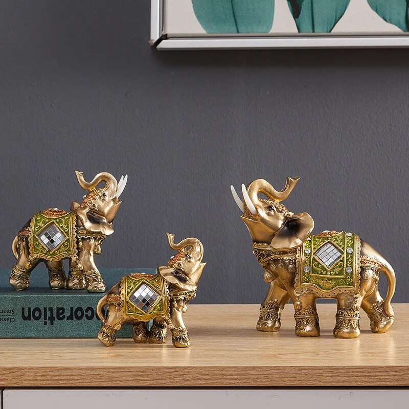 Resin Elephant Statue Ornament Home Decoration Accessories Retro Coppery Elepha image 3