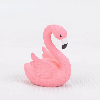 2pcs Pink Flamingo Swan Love Bird Figurine Ornaments Cake Topper Flamingo Sculp image 2