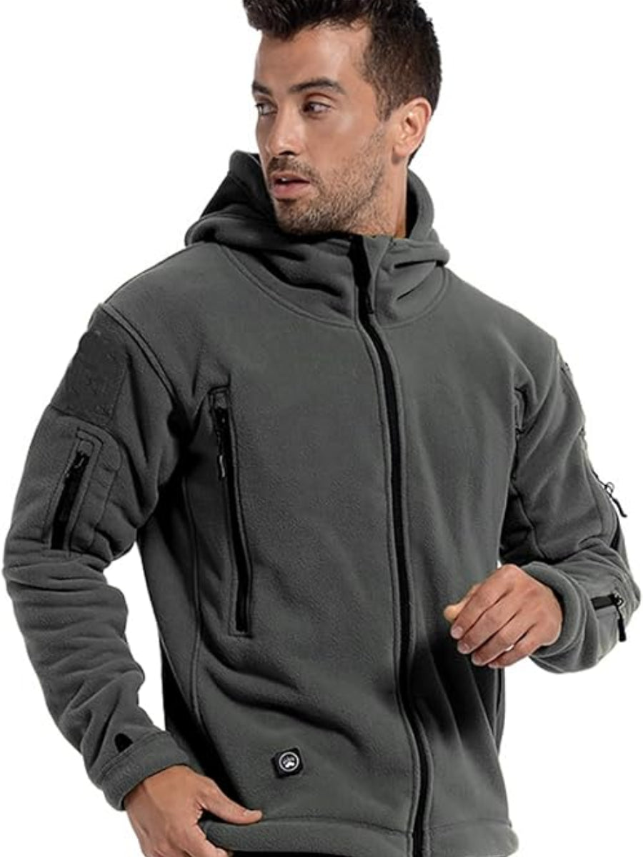 Men's Outdoor Fleece Lined Jacket Windproof Thermal Coat Lightweight Breathable image 3