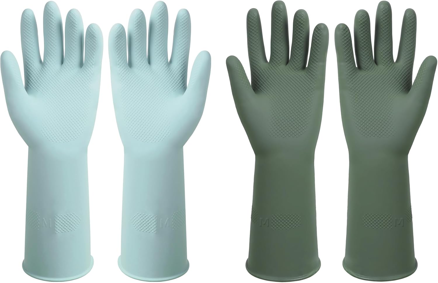Dishwashing Rubber Gloves Reusable Kitchen Gloves 2Pairs Cleaning Gloves for Wa image 8