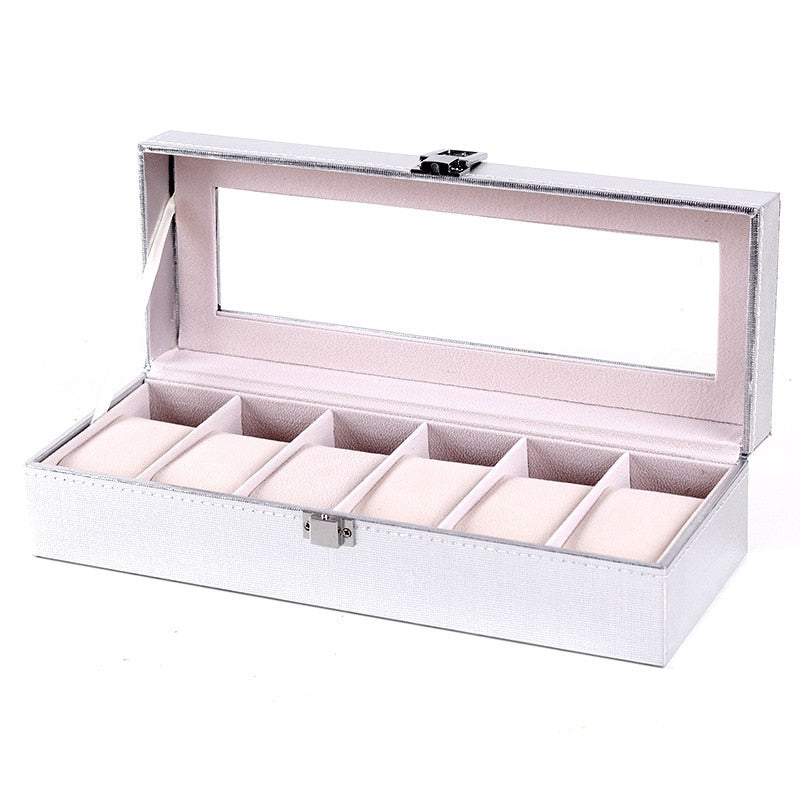 4Grids Double Carbon Fiber Watch Case/ 6Girds Watch Box Holder Organizer Storag image 8