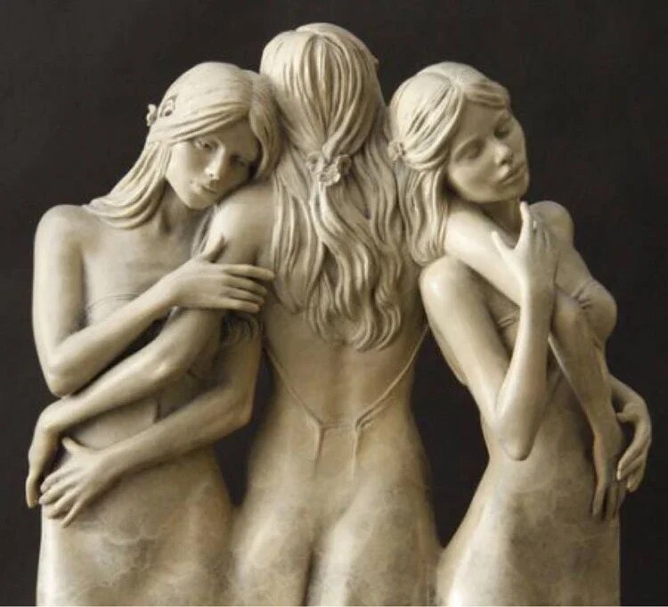 Ornaments Home Garden Garden Study Resin Ornaments New Three Goddess Sculpture image 2