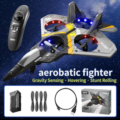 V17 Rc Plane Gravity Sensing  Aircraft Glider with Light Radio Control Helicopt image 1