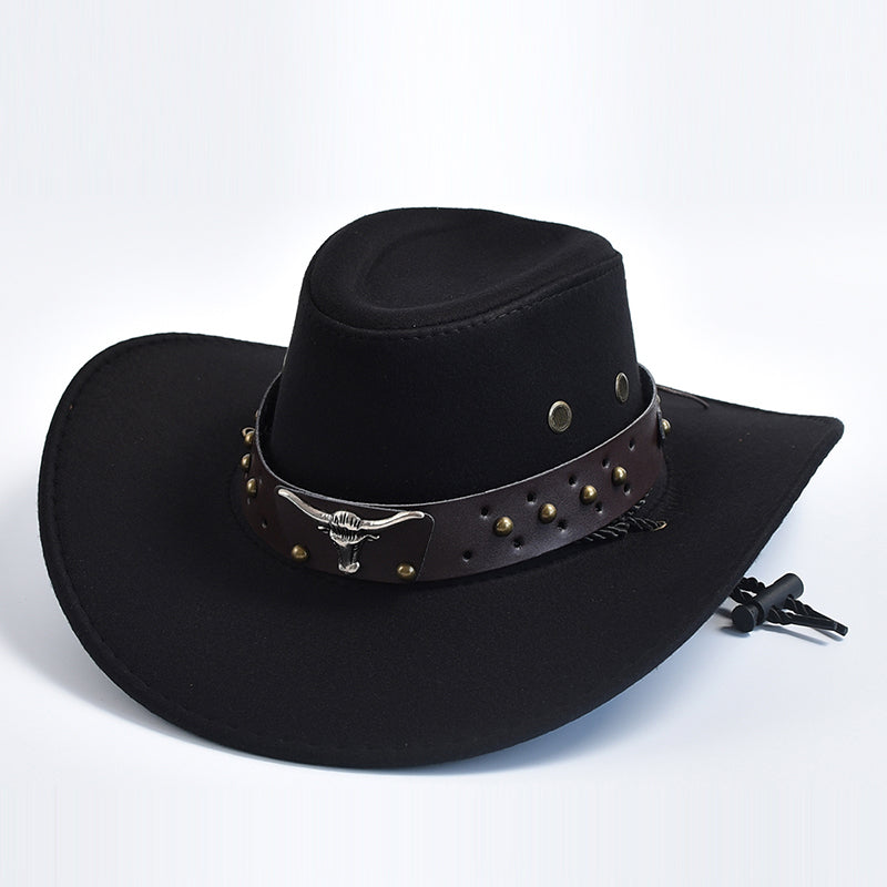 New Artificial Suede Western Cowboy Hats Vintage Big-edge Gentleman Cowgirl Jaz image 6