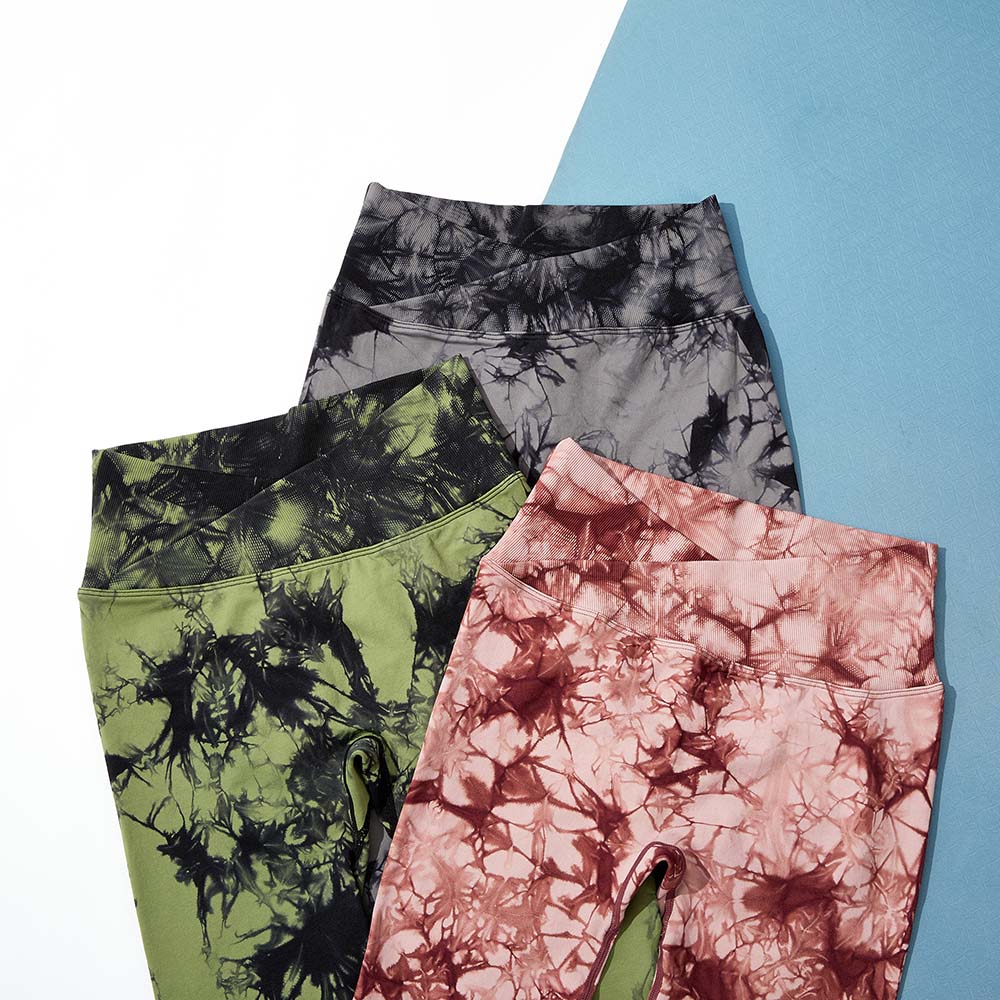 Tie Dye Women Leggings Pants Irregular High Waist Casual Fitness Yoga Pant Soli image 10