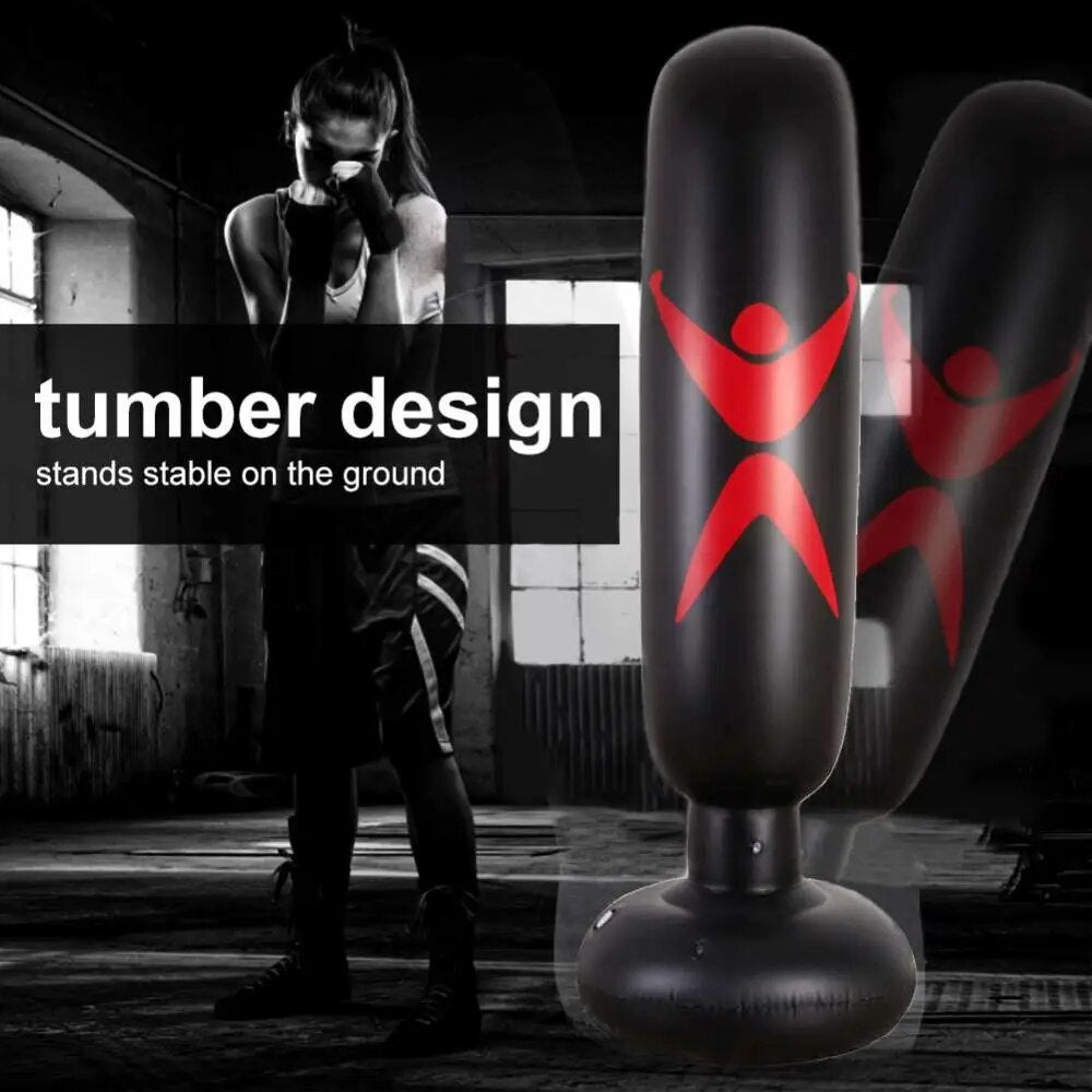 Boxing Sack 160cm Free-stand Inflatable Pressure Relief High Quality Fitness Tr image 0