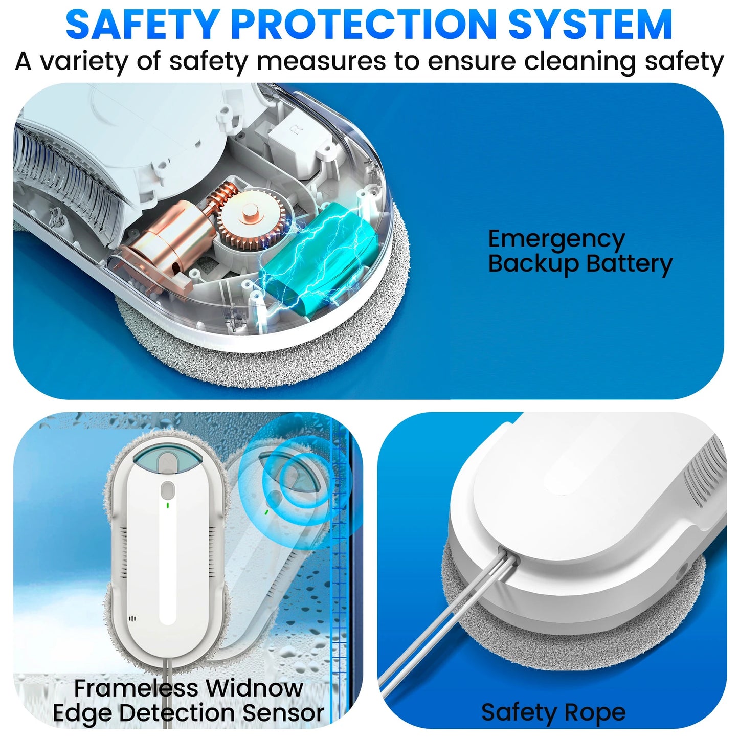 INSE Window Automatic Water Spray Cleaning Robot Vacuum Cleaner With Remote Con image 4