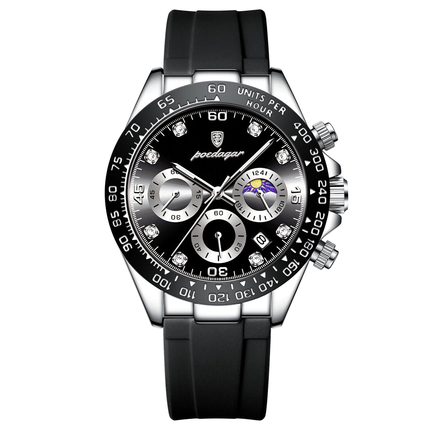 POEDAGAR Luxury Man Wristwatch Sports Chronograph Luminous Waterproof Date Men  image 2
