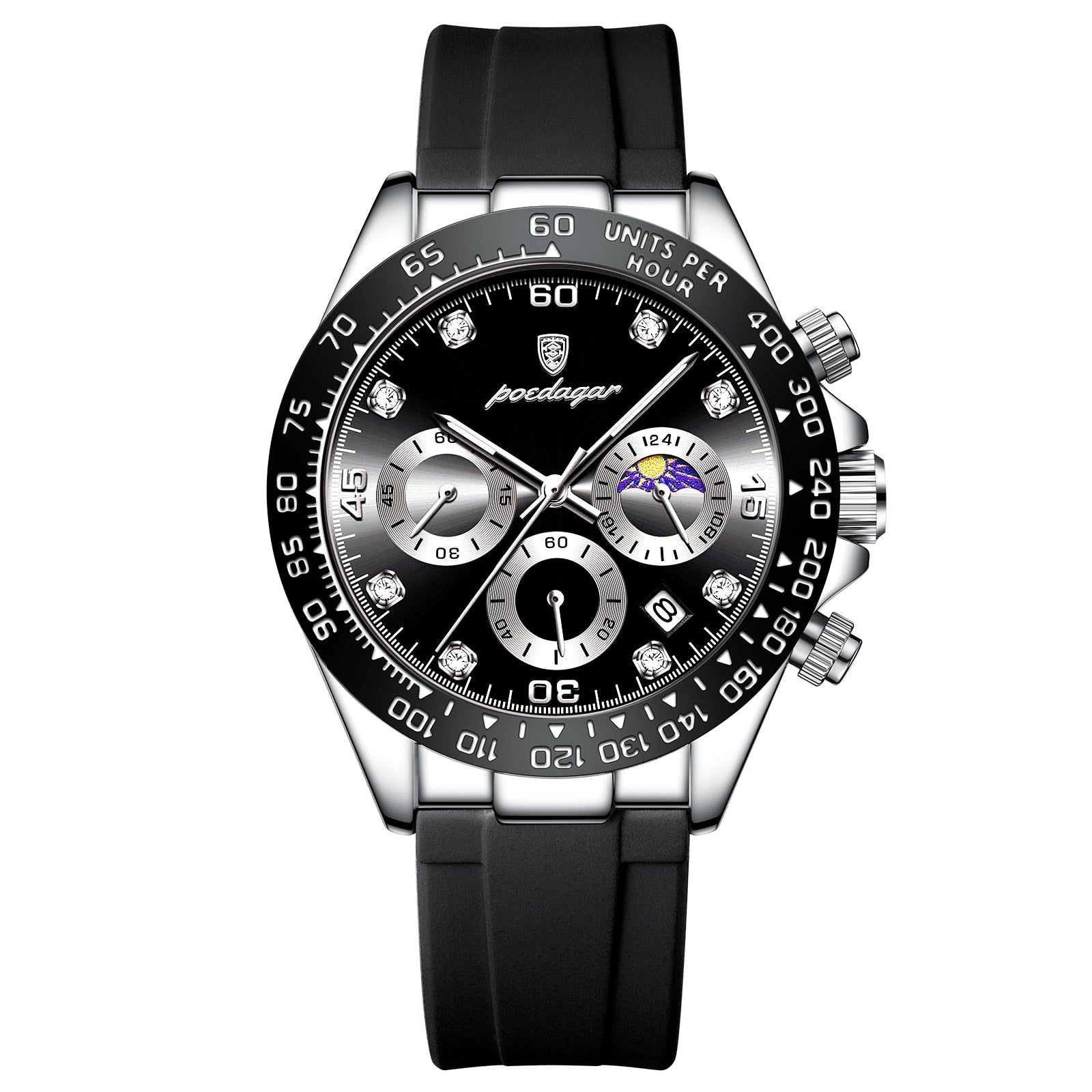 POEDAGAR Luxury Man Wristwatch Sports Chronograph Luminous Waterproof Date Men  image 2