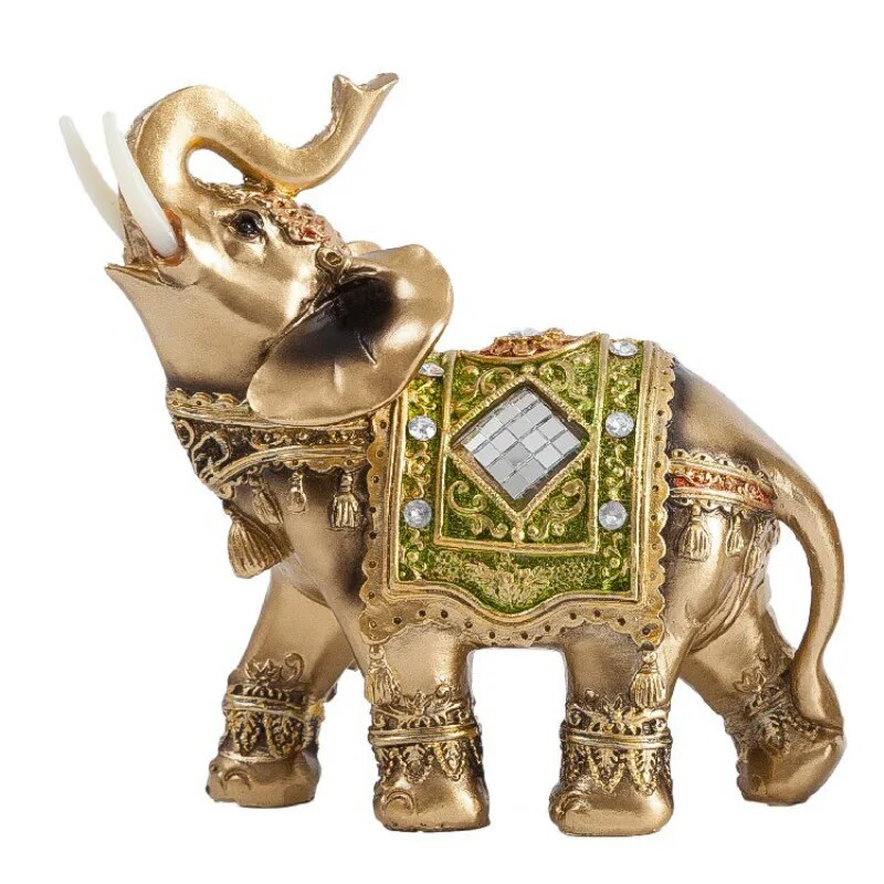 Resin Elephant Statue Ornament Home Decoration Accessories Retro Coppery Elepha image 2