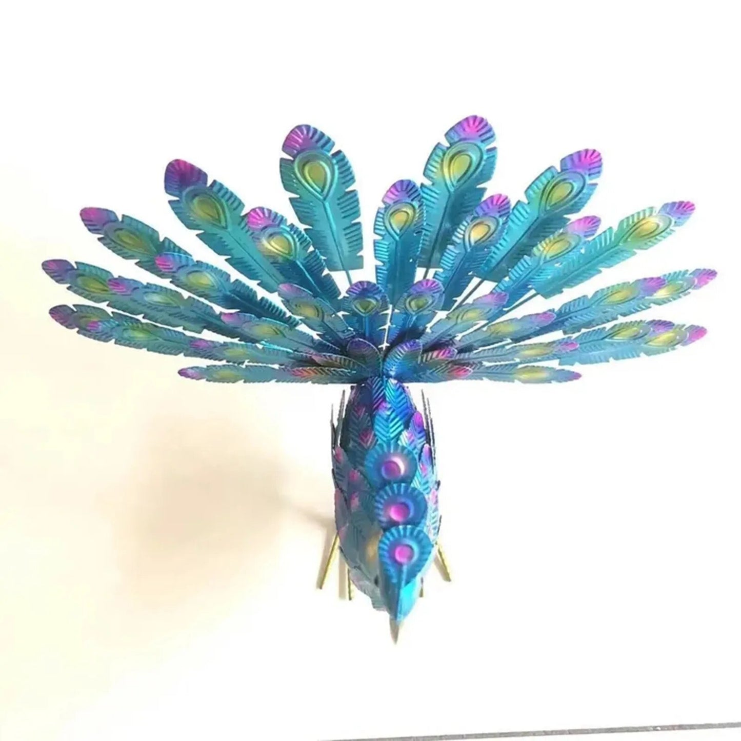 Peacock Statue Sculpture Handmade Crafts Ornament Animal Figurine Standing Post image 4