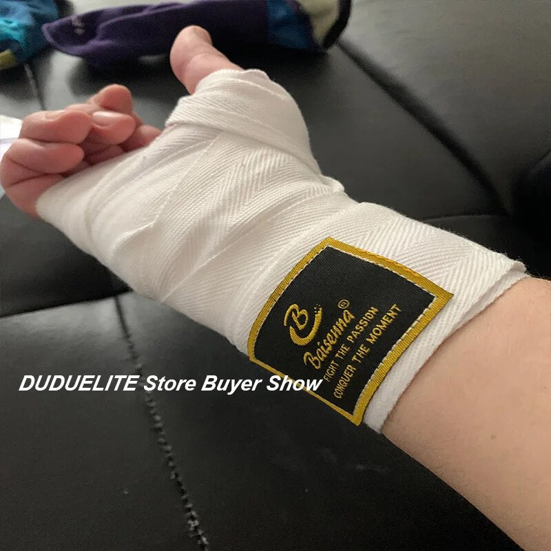 2 Rolls 1.5/2/3/5M Cotton Boxing Bandage Sports Strap Sanda Kick Boxing MMA Han image 8