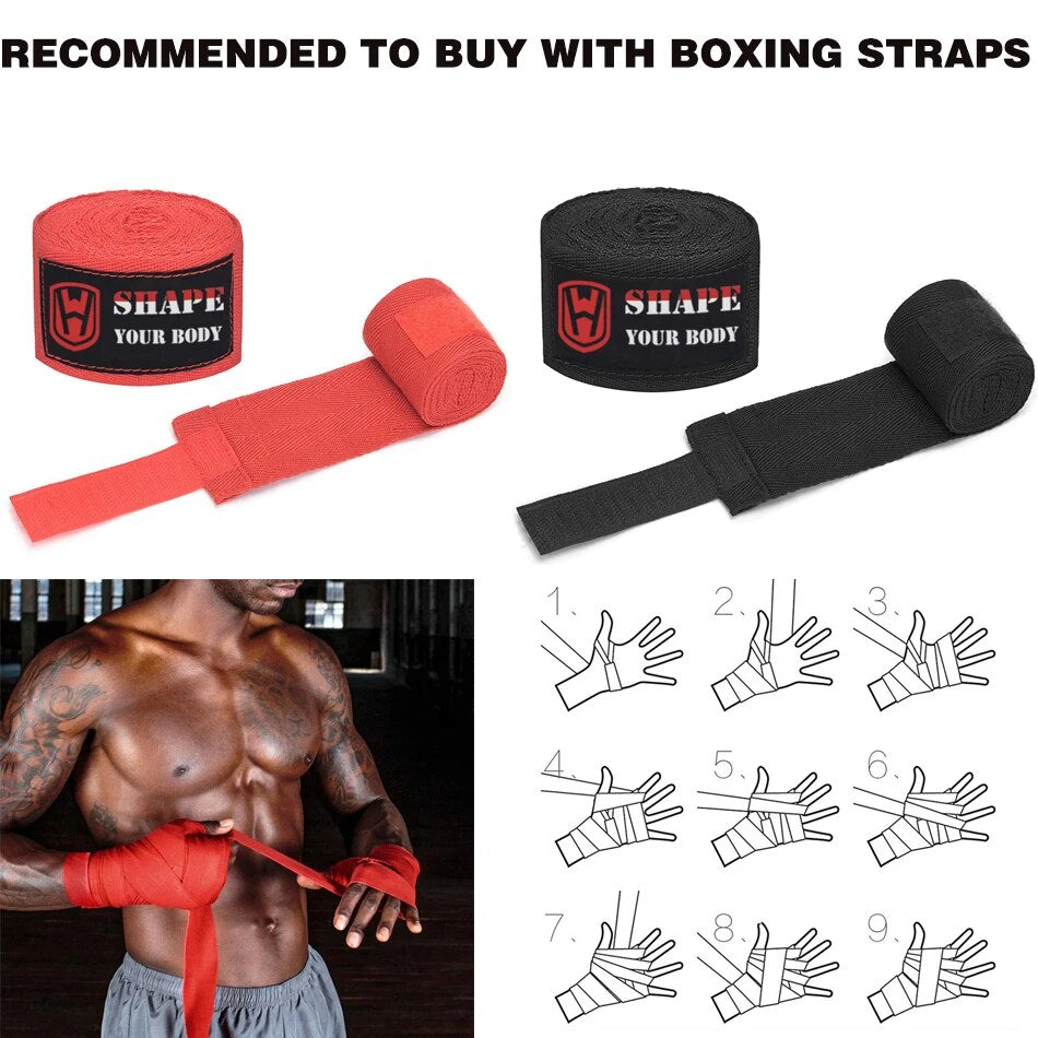 WOSWEIR 1/2 PCS Kick Boxing Gloves Pad Punch Target Bag Men MMA PU Karate Muay image 9