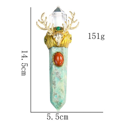 1PC Crystal Scepter Chakra Natural Quartz Crystal Point Magic Wand Stick Wicca image 9