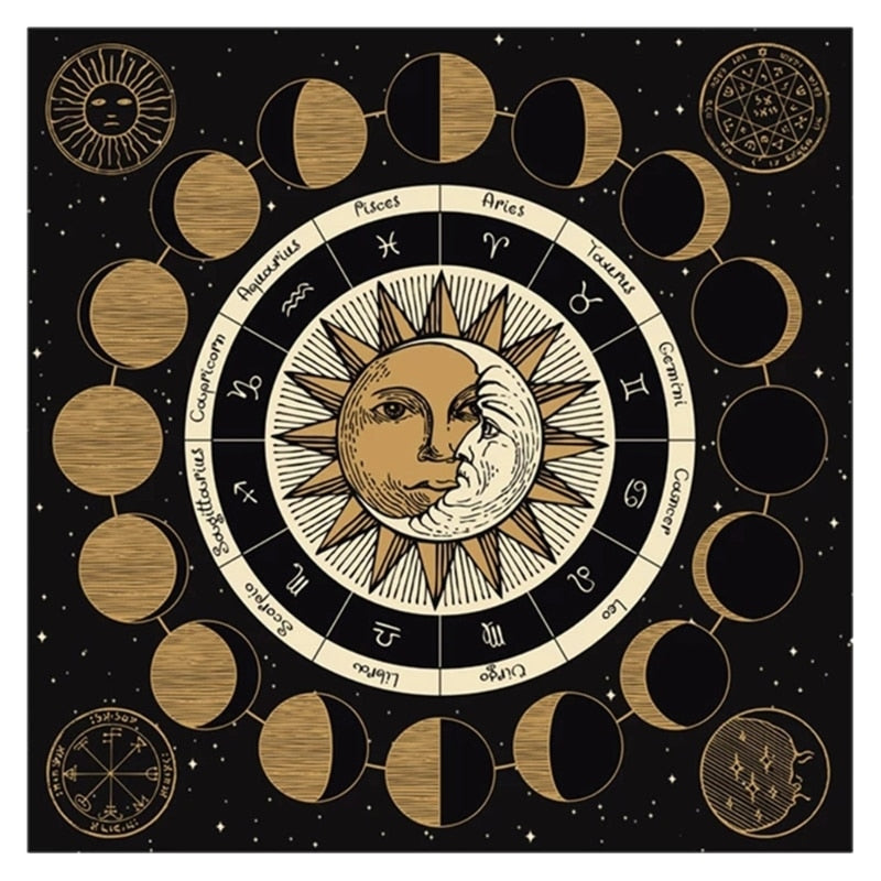 Wheel of the Zodiac Altar Tarot Cloth Tablecloth Moon Phase Velvet Astrology Ta image 2