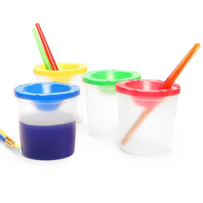 Painted Art Pen Washing Cup Plastic Transparent Multifunctional Pen Washing Buc image 1