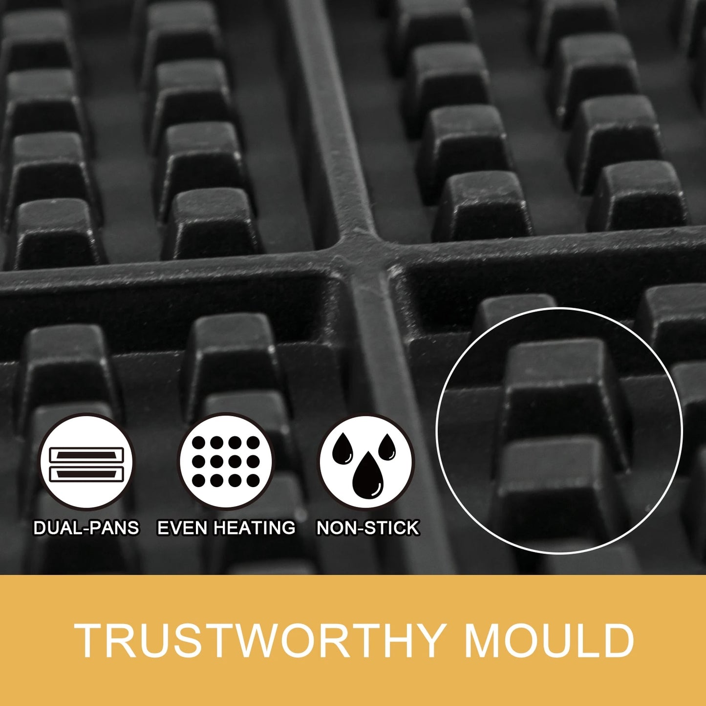 VEVOR Single/Double-head Electric Waffle Maker 180mm Nonstick Plate Cake Baking image 6