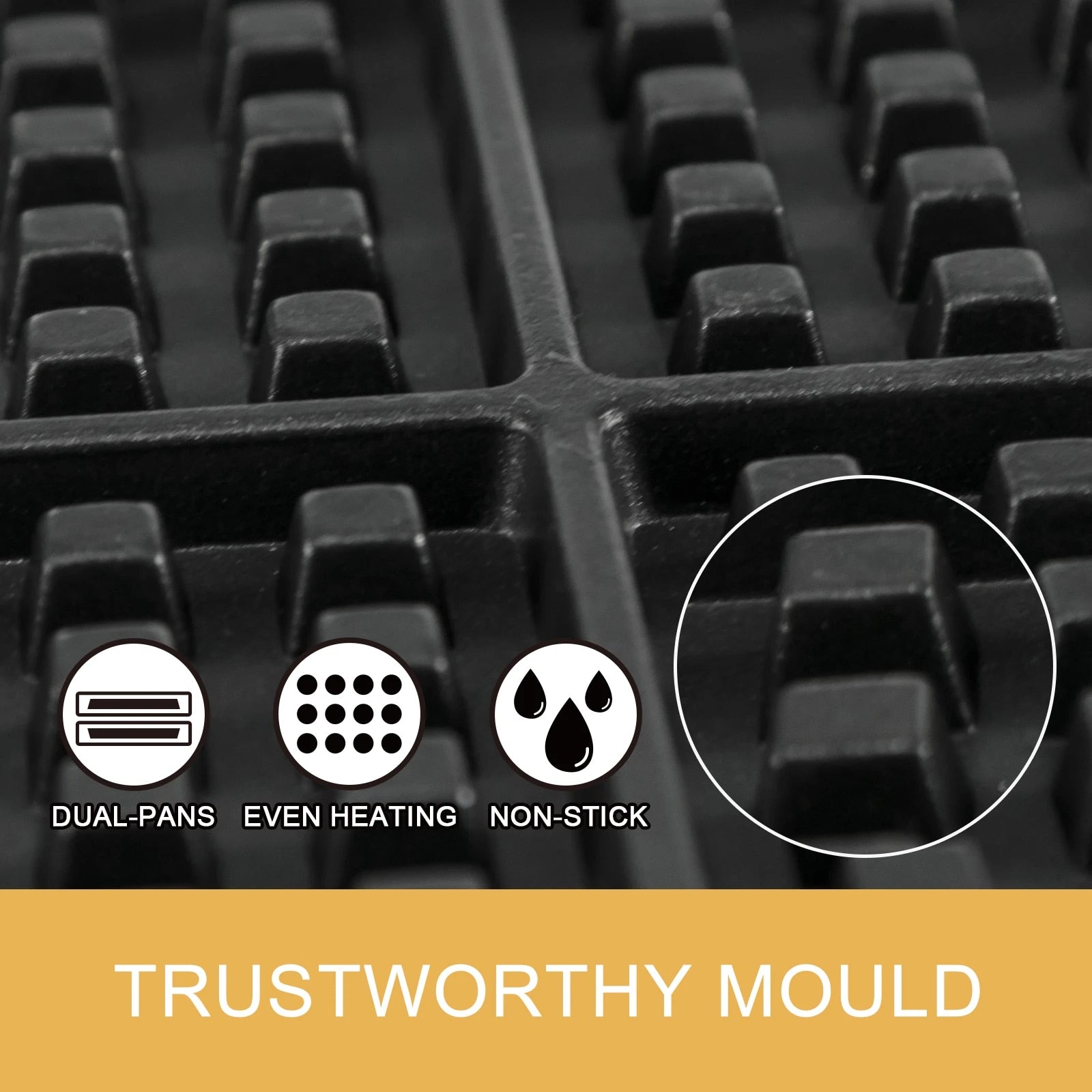 VEVOR Single/Double-head Electric Waffle Maker 180mm Nonstick Plate Cake Baking image 6