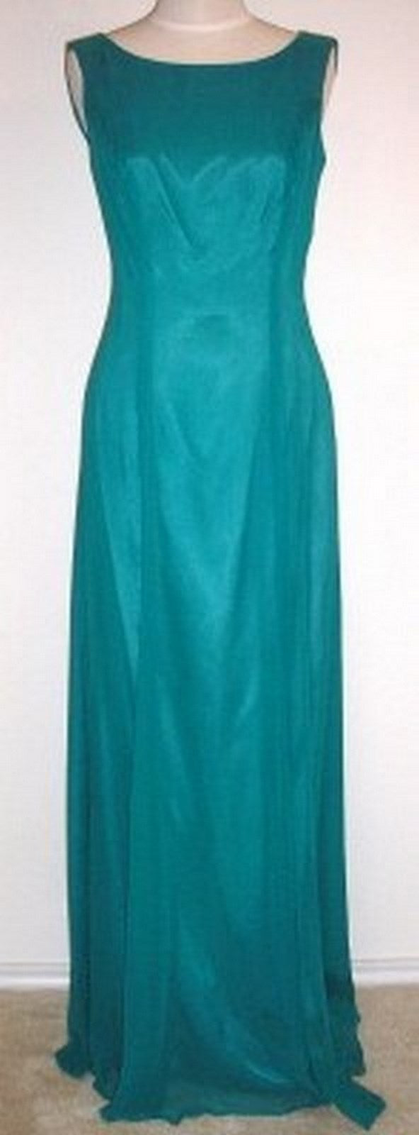 Watters & Watters Women Dress Chiffon Teal Shoulder Str Size 8