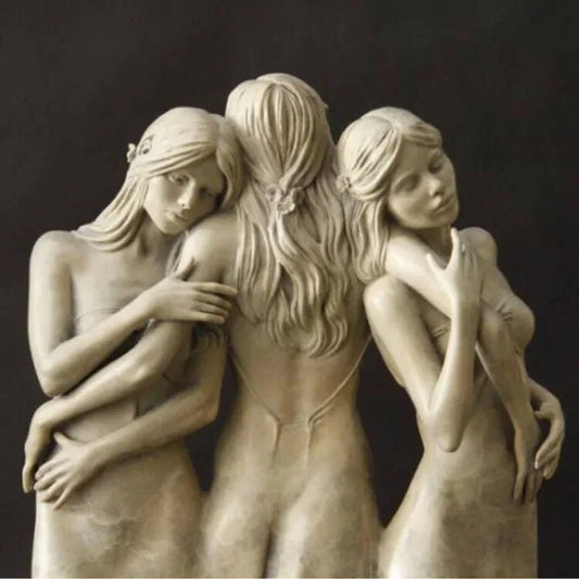 Three Goddess Resin Sculpture | Decorative Figurine for Home, Garden & Study