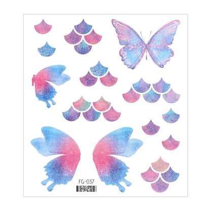 1PC Fairy Butterfly Shiny Tattoo Sticker Waterproof Eyes Face Hand Body Art Fak image 7