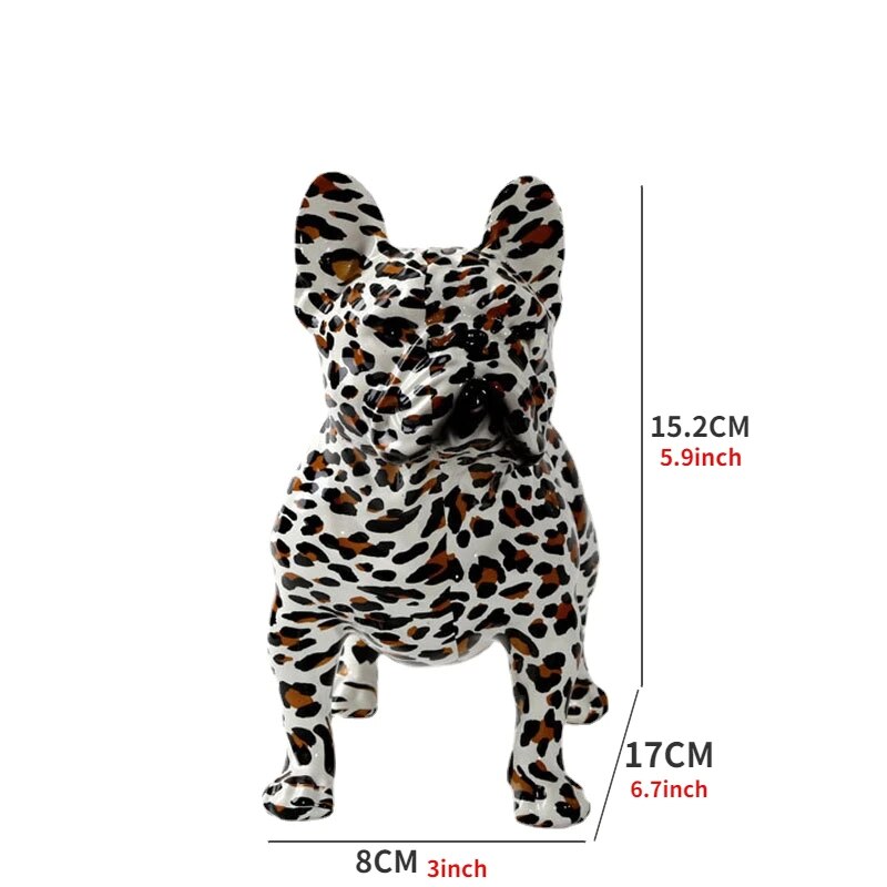 Colorful Standing French Bulldog Resin Statue Decoration, Pet Dog DIY Graffiti image 4