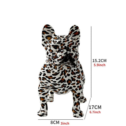 Colorful Standing French Bulldog Resin Statue Decoration, Pet Dog DIY Graffiti image 4