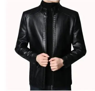 Leather jacket men's jacket autumn  trendy brand motorcycle suit windproof hand image 2